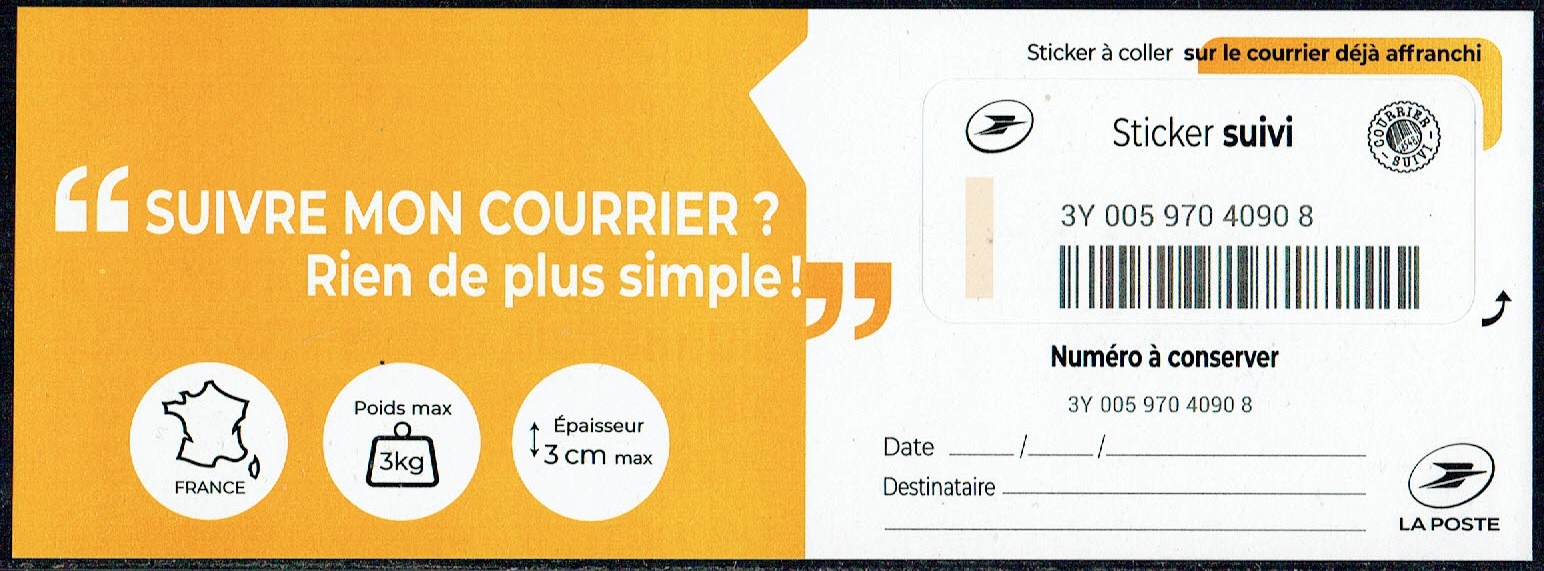 Sticker Suivi - Carnet de 12 - La Poste